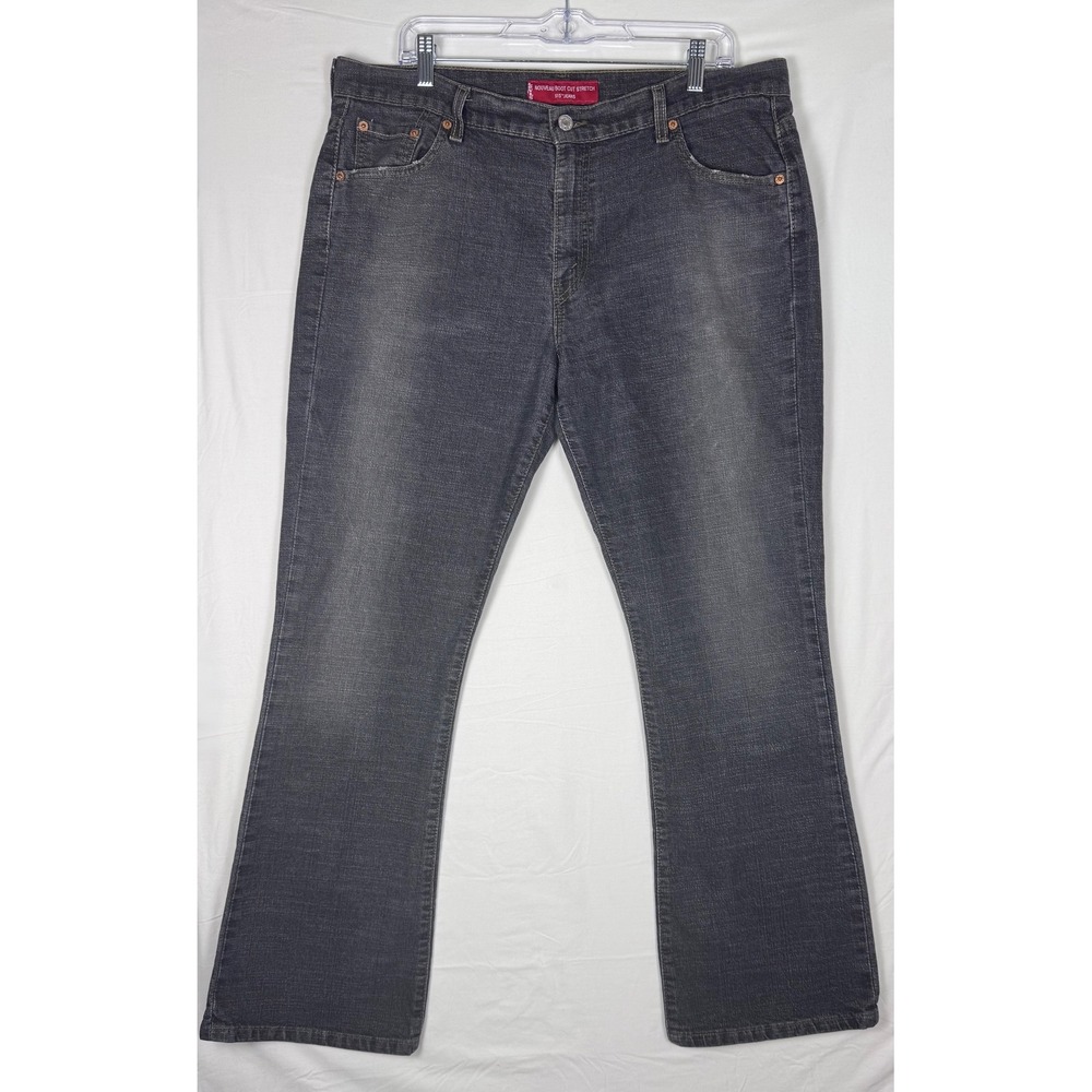 Levis 515 Nouveau Boot Cut Stretch Jeans Faded Black Low Rise Womens 16 MIS M